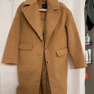 Banana Republic Camel/Tan Single-Breasted Wool Trench Coat